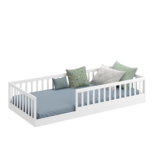 CADANI Timi 2in1 Bodenbett 90x200 cm Montessori Kinderbett...