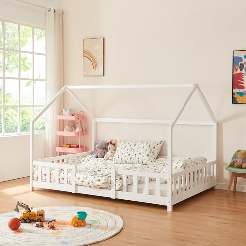 [en.casa] Kinderbett Sisimiut Hausbett 120 x 200 cm mit...